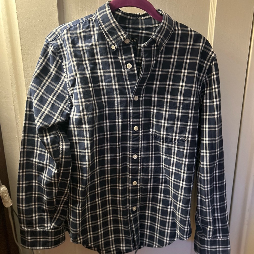 Navy and White Abercrombie and Fitch button down shirt